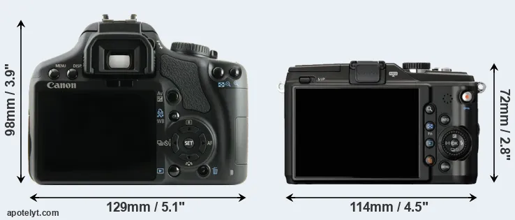 Comparison 450D or E-PL2 rear