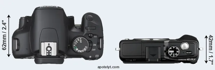 Compare 450D versus E-PL2 top