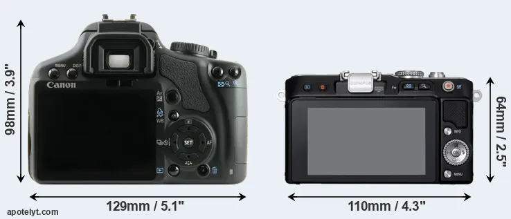 Comparison 450D or E-PL3 rear