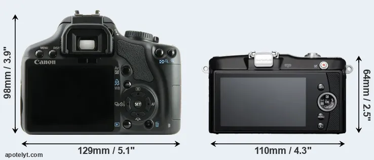 Comparison 450D or E-PM1 rear