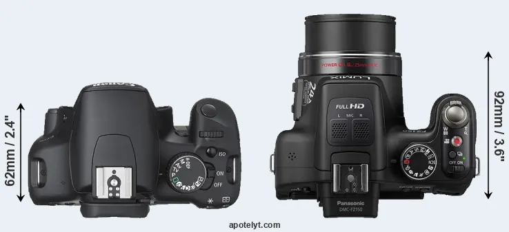 Compare 450D versus FZ150 top