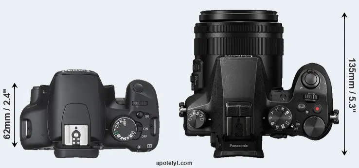 Compare 450D versus FZ2000 top