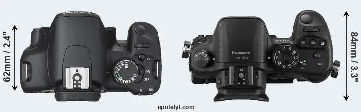 Compare 450D versus GH4 top