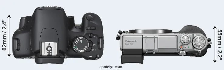 Compare 450D versus GX7 top