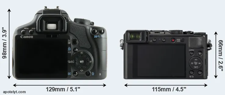 Comparison 450D or LX100 II rear