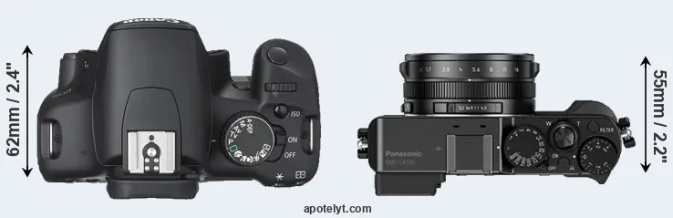 Compare 450D versus LX100 top