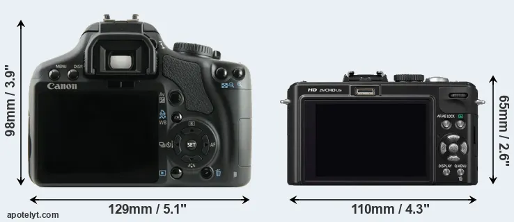 Comparison 450D or LX5 rear