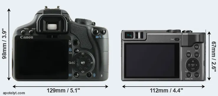 Comparison 450D or TZ90 rear