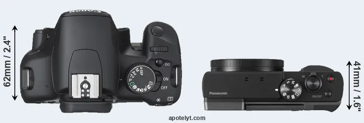 Compare 450D versus TZ90 top