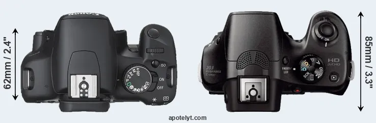 Compare 450D versus A3000 top