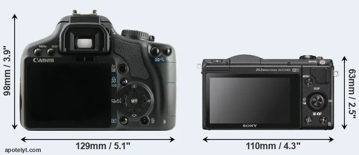 Comparison 450D or A5100 rear