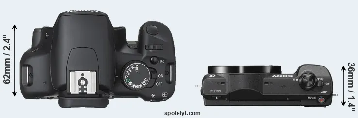 Compare 450D versus A5100 top