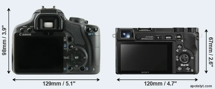 Comparison 450D or A6000 rear