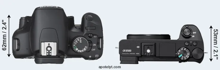 Compare 450D versus A6500 top
