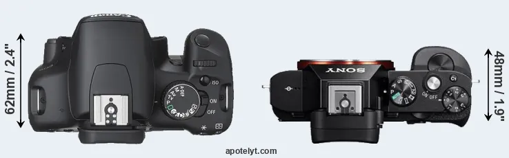 Compare 450D versus A7 top