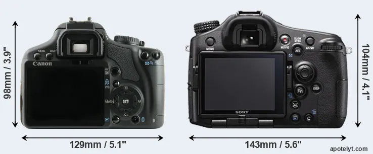 Comparison 450D or A77 II rear