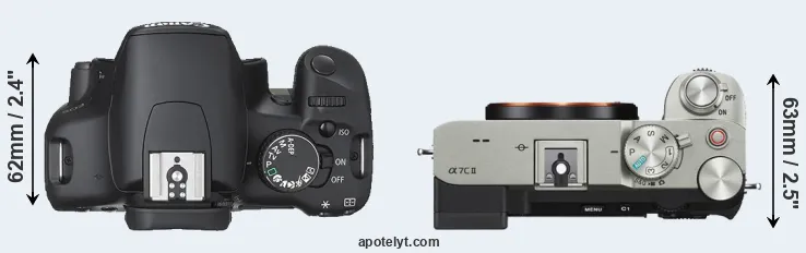 Compare 450D versus A7C II top