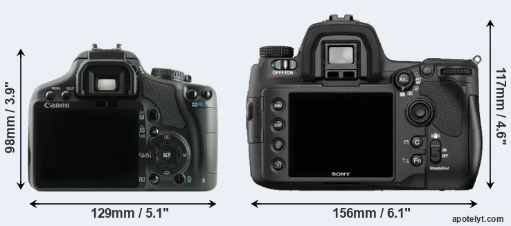 Comparison 450D or A850 rear