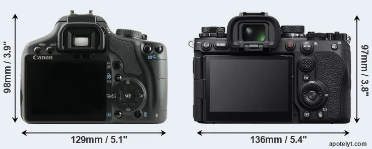 Comparison 450D or A9 III rear