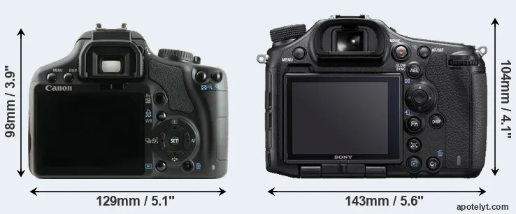Comparison 450D or A99 II rear
