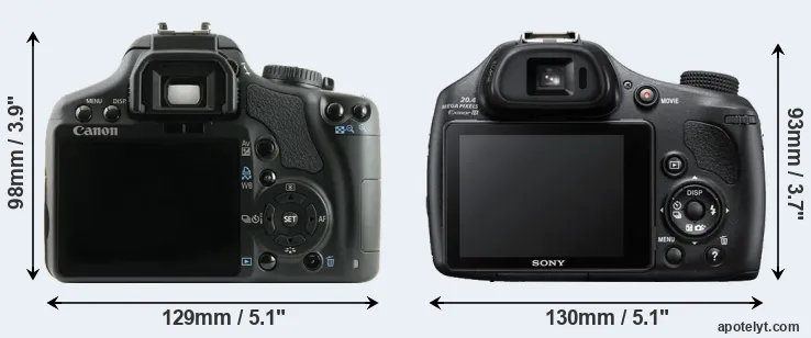 Comparison 450D or HX400V rear