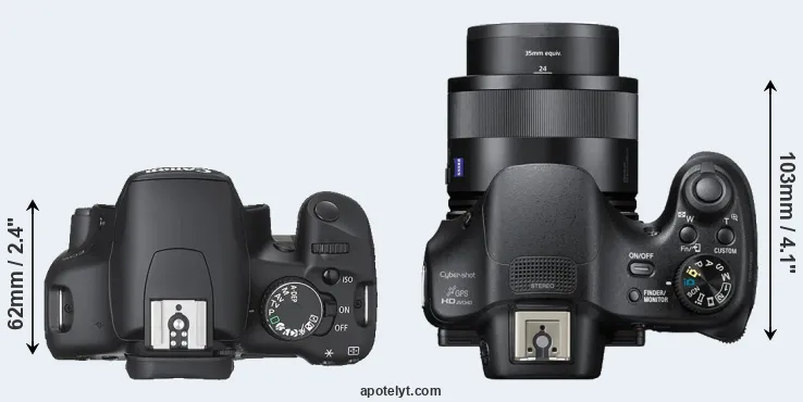 Compare 450D versus HX400V top