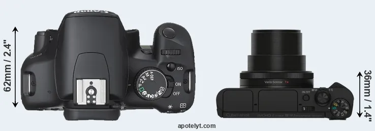 Compare 450D versus HX90V top