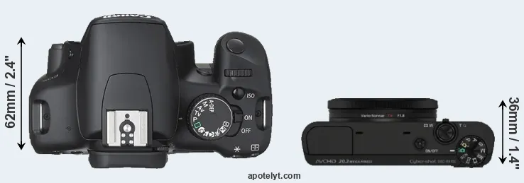 Compare 450D versus RX100 top