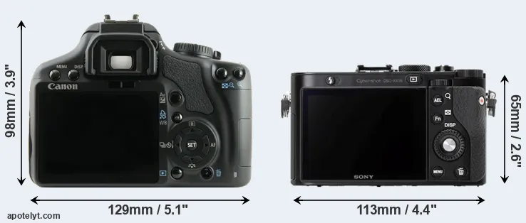 Comparison 450D or RX1R rear