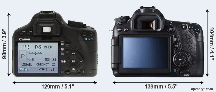 Comparison 500D or 70D rear