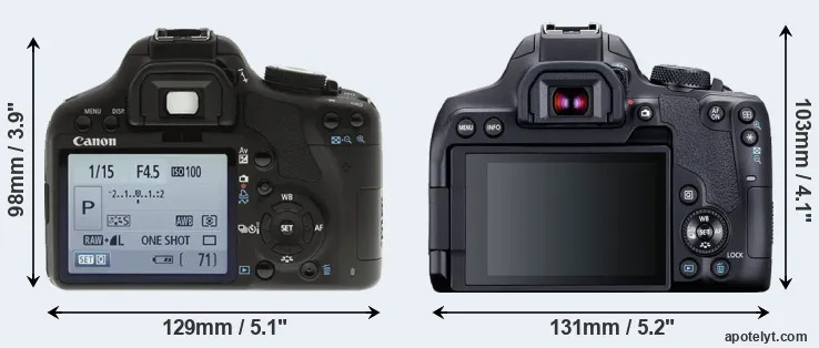Comparison 500D or 850D rear