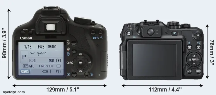 Comparison 500D or G12 rear