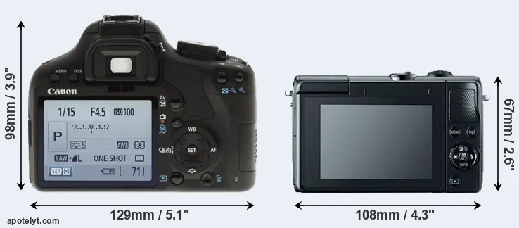 Comparison 500D or M100 rear