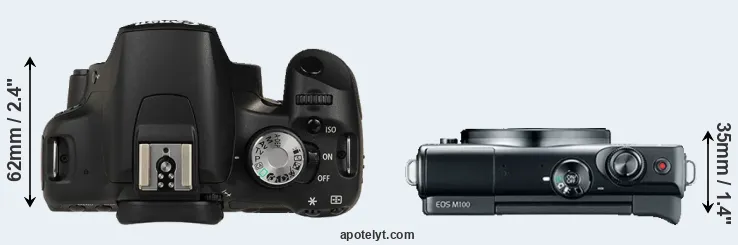 Compare 500D versus M100 top