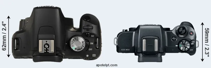 Compare 500D versus M50 top