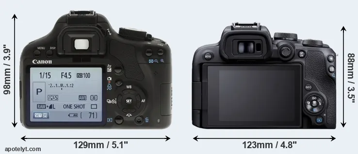 Comparison 500D or R10 rear