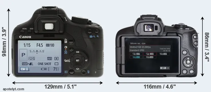 Comparison 500D or R50 rear