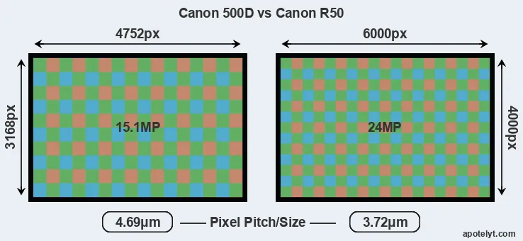 500D versus R50 MP