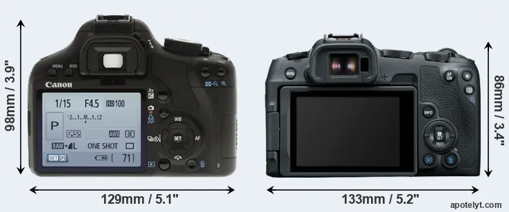 Comparison 500D or R8 rear