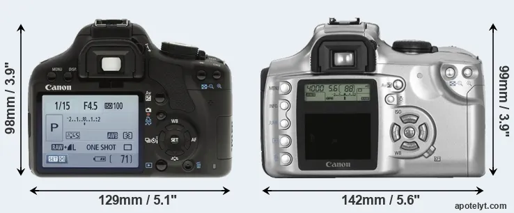 Comparison 500D or Rebel rear