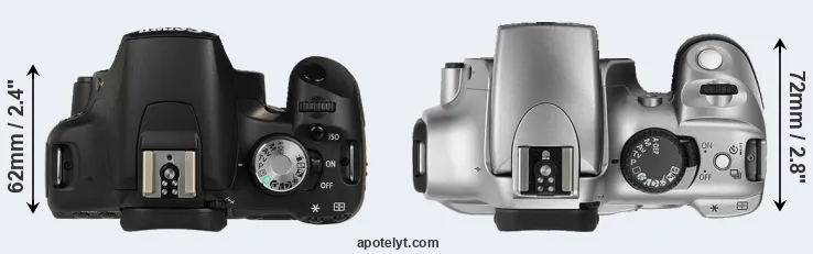 Compare 500D versus Rebel top