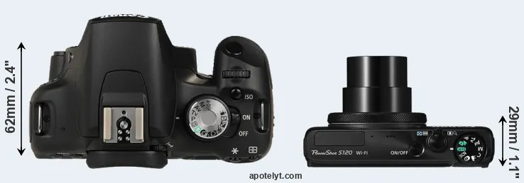 Compare 500D versus S120 top