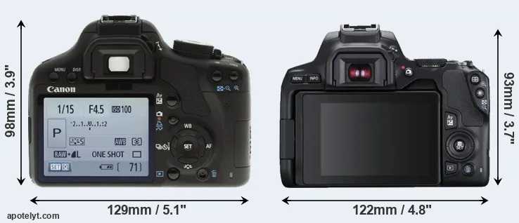 Comparison 500D or SL3 rear