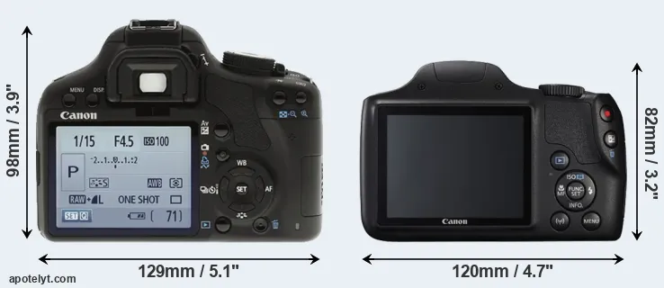 Comparison 500D or SX540 rear