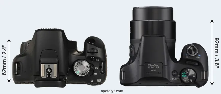 Compare 500D versus SX540 top