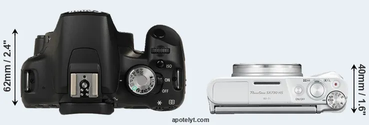 Compare 500D versus SX730 top