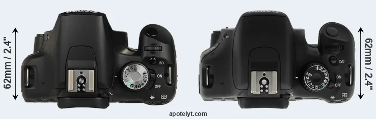Compare 500D versus T2i top