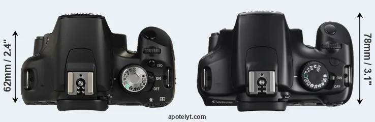 Compare 500D versus T3 top