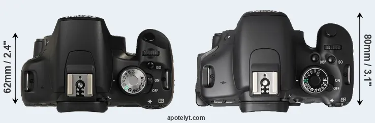 Compare 500D versus T3i top