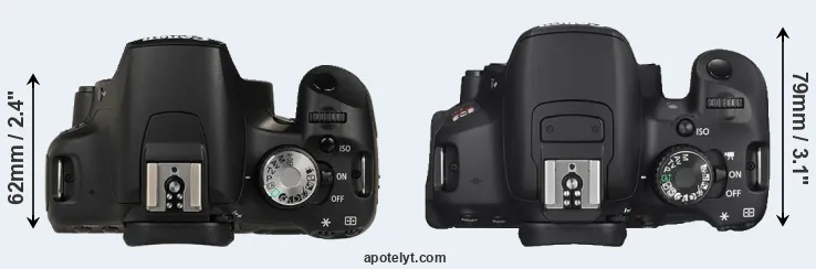 Compare 500D versus T4i top